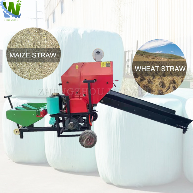 Cheap round balers walk behind tractor 4x4 round roller hay baler silage packing machine baler machine for sale