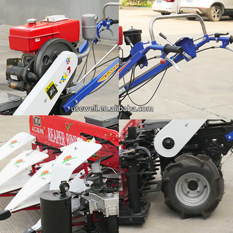 Agriculture Mini Self Propelled Diesel Engine Cutter Seed Cutting Drying Binding Harvester Reaper Binder Machine