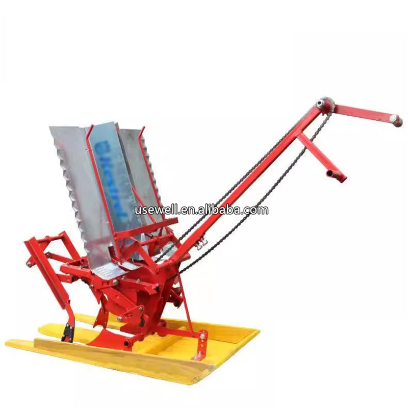 Small Mini Manual Walking Type Two Row Paddy Sow Seed Planter Transplanter Rice Planting Seeding Machine