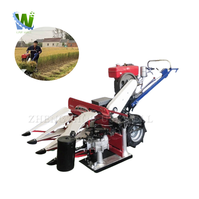 Agriculture Mini Self Propelled Diesel Engine Cutter Seed Cutting Drying Binding Harvester Reaper Binder Machine