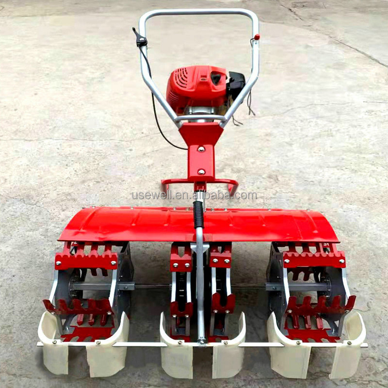 Mini manual paddy rice weeding machine 43 cc gasoline brush cutter paddy field rice weeder machine in india