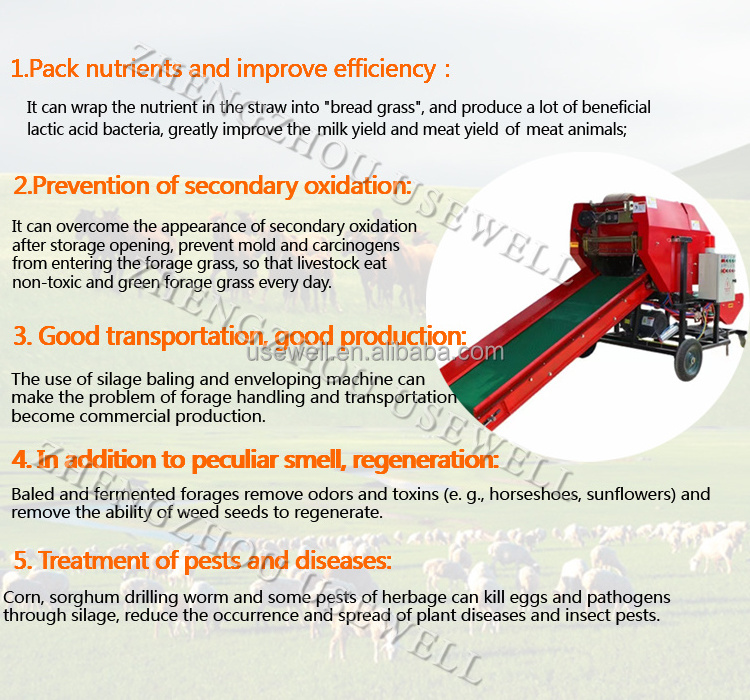 China small mini grass wheat hay/straw hay round corn silage balers baler and wrapper machine