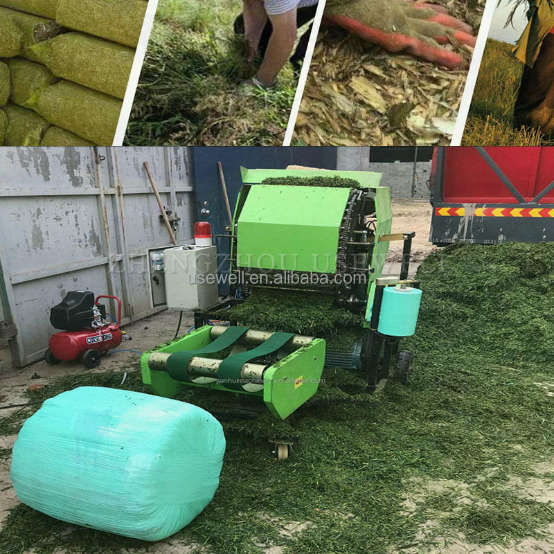 Cheap round balers walk behind tractor 4x4 round roller hay baler silage packing machine baler machine for sale