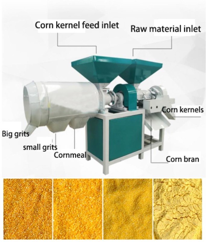 Agricultural Machinery Corn Commercial Crusher Pulverizer Peeling Grits Making Machine With Corn Bran Grinder