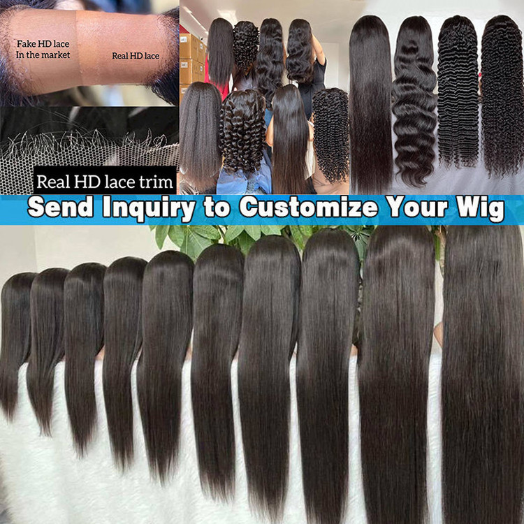 Glueless Full HD Lace Wigs Highlighted Lace Front Wigs Virgin Brazilian Raw Indian Hair Straight HD Lace Frontal Wigs Human Hair