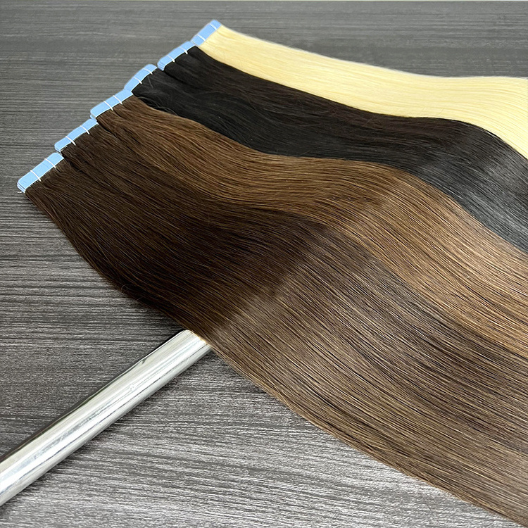 High Quality European Double Drawn Raw Tape in Hair extensions 100Human Hair Tape Ins Ombre Natural Remy Tape Hair Extensions