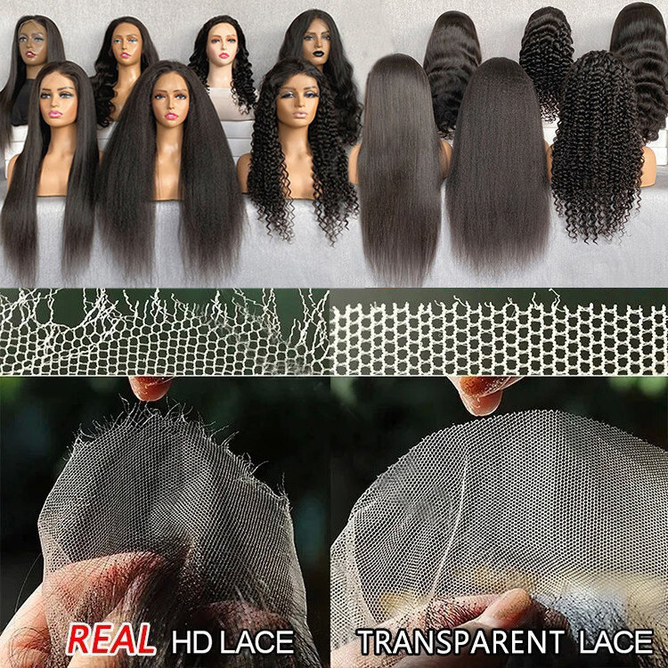 38 40inch glueless full Hd lace wig,human hair lace front deep wave wigs,wholesale 100% raw remy hair