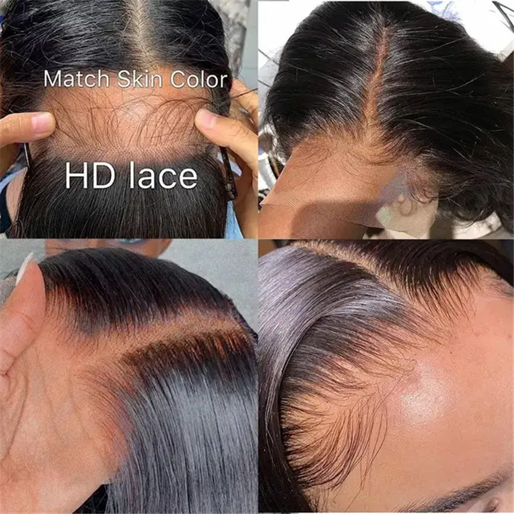 Wholesale cuticle aligned raw hair glueless full hd lace frontal wigs for black women 40 inch 13x6 hd human hair lace front wig