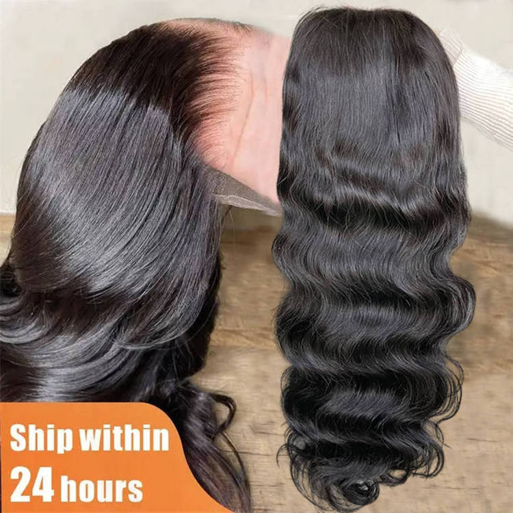 Wholesale cuticle aligned raw hair glueless full hd lace frontal wigs for black women 40 inch 13x6 hd human hair lace front wig