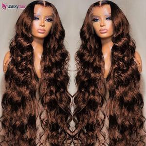 Chocolate Brown Virgin Hair Lace Front Wig For Women Loose Body Wave Wig 4x4 13x4 13x6 HD Transparent Lace Wig Human Hair