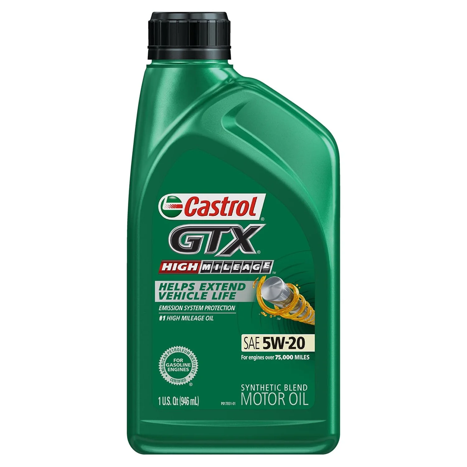 Castrol GTX High Mileage HM 5W-20 Synthetic Blend Motor Oil Lubricant