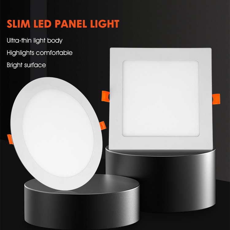 Ushine China Manufacture Aluminum Indoor Embedded Installation 3 6 9 12 15 18 24 W Led Panel Light