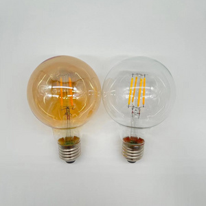 2W 4W 6W 8W Led Filament Bulb E27 E26 Vintage Glass  Dimmable A60 LED Light Bulb For Home Decoration