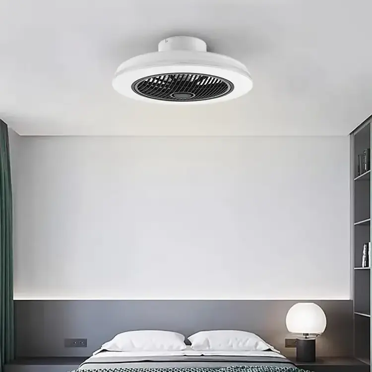 New round fan light creative bedroom ceiling fan LED energy saving living room lamp