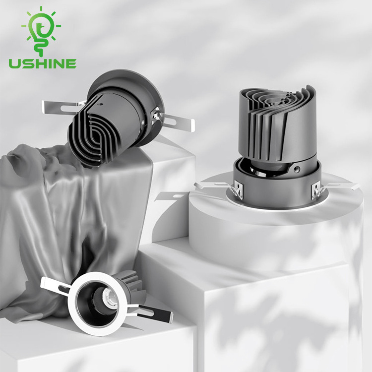 Ushine High Quality Anti Glare Design Black White Downlight Aluminum Recessed Ceiling LED Spot Light