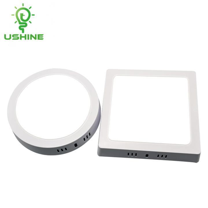 Ushine Wholesale Price Store Hotel Home Square Round Aluminum Surface Mounted LED Panel Light