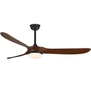 Cheap price Modern Natural Wood Color Living Room Decorative Lighting Retro Led Ceiling Fan With led Lights and Remote