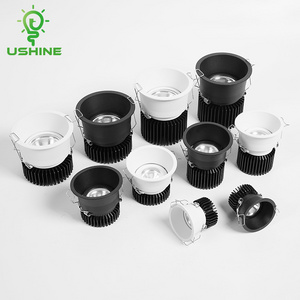 Ushine New Product Indoor Commercial Down Lighting Aluminum Ceiling Recessed COB LED Downlight