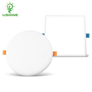 Ushine Good Quality Commercial Lighting Frameless Square Round Aluminum Ceiling Recessed LED Panel Light