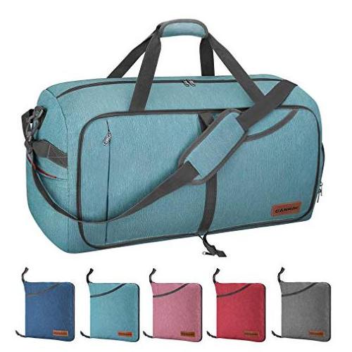 65L Travel Duffel Bag, Foldable Weekender Bag with Shoes Compartment for Men Women Water-proof & Tear Resistant