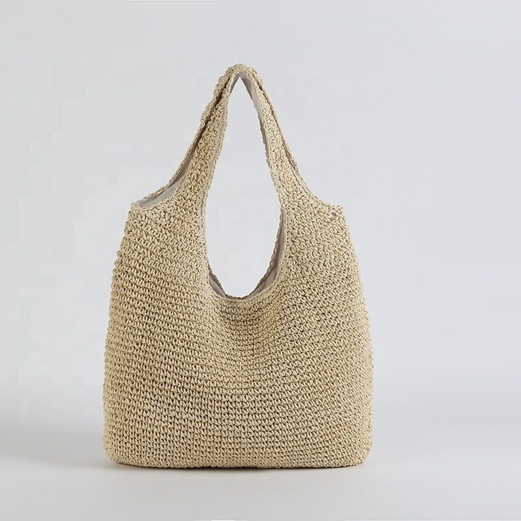 New Arrival Wheat Straw Beach Bag Wholesale Straw Handbag Beach Bag Straw Beach Bag for Women