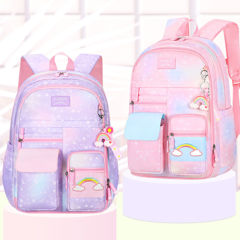 New schoolbag for elementary school students, women's refrigerator side opening cute princess children's backpack