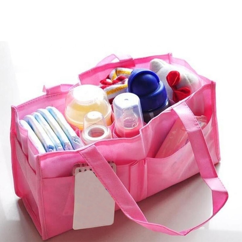 Wholesale Waterproof Portable Cotton Canvas Baby Diaper Caddy Organizer Accessories Adult Diaper Caddies Storage Bag Organizer