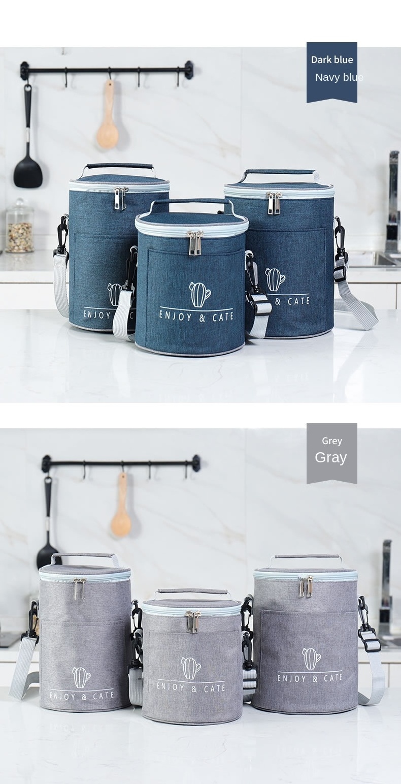 Round Insulated Lunch Box Bag Insulated Lunch Box Laminated Multiple Layer Plastic Aluminum Foil Bag Lunch Cooler  Bag for Kids