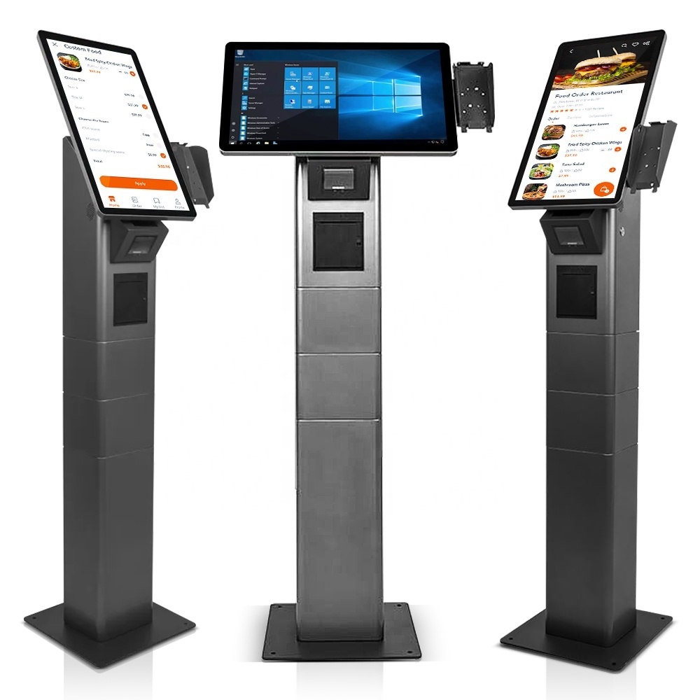 21.5  Inch Self Service Payment Kiosk Automatic Touch Screen Kiosk Self Ordering Machine For Restaurant