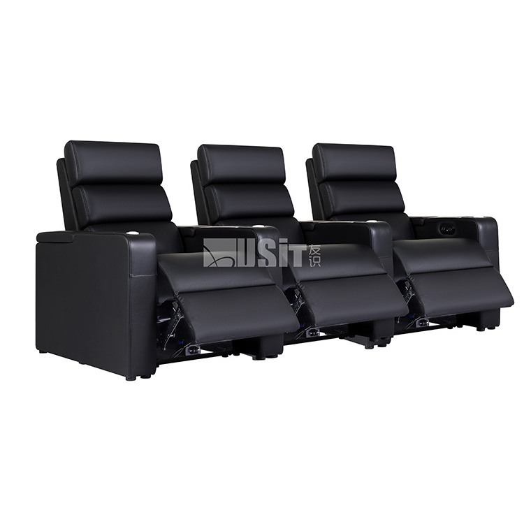 Black Leather Multifunctional Adjustable Electric sofa reclinable Chair Comfortable Recliner Sofa with Table Stand