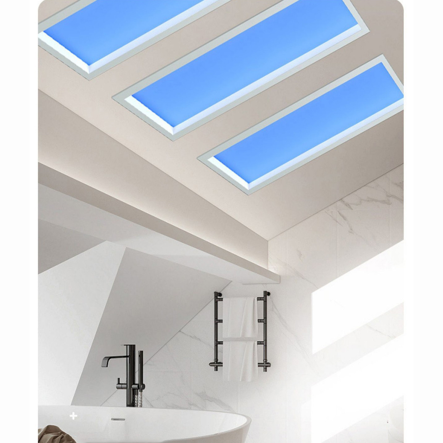 Recessed Square Artificial Blue Sky Light Led Ceiling Panel Virtual Circadian Ceiling Artificial Skylight