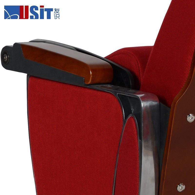 Commercial furniture thick cushions wooden conference hall auditorium chairs stadium vip seats