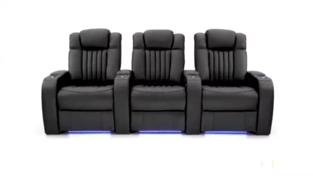 Theatre Cinema Electric 2 Seat Chair Leather Reclining Furniture Home Theater Movie 3 Seaters Recliner Sofa