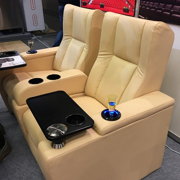 Family Villa VIP Private Cinema Sofa Chair Electric Recliner Couple Sofa Recliner with Cooling Cup Function