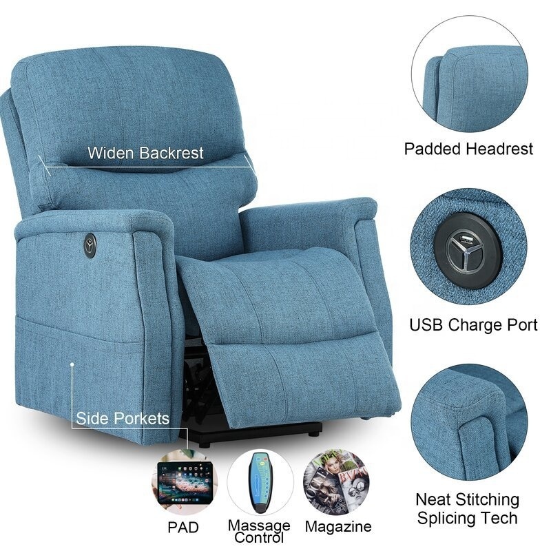 Can Customize Luxury Home Theater Elderly Multifunctional Lifting Massage Electric Recliner Chair Sofa