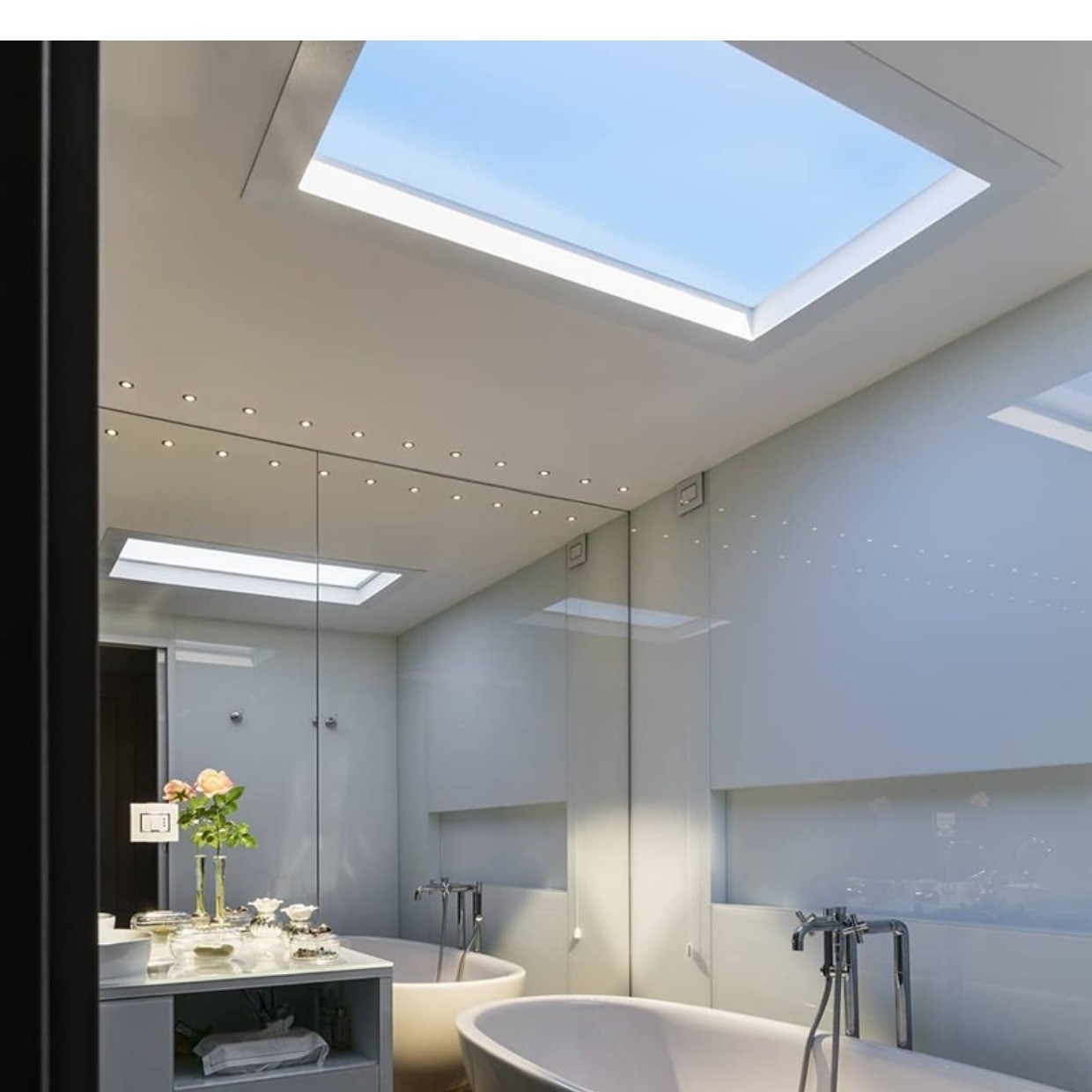 Recessed Square Artificial Blue Sky Light Led Ceiling Panel Virtual Circadian Ceiling Artificial Skylight