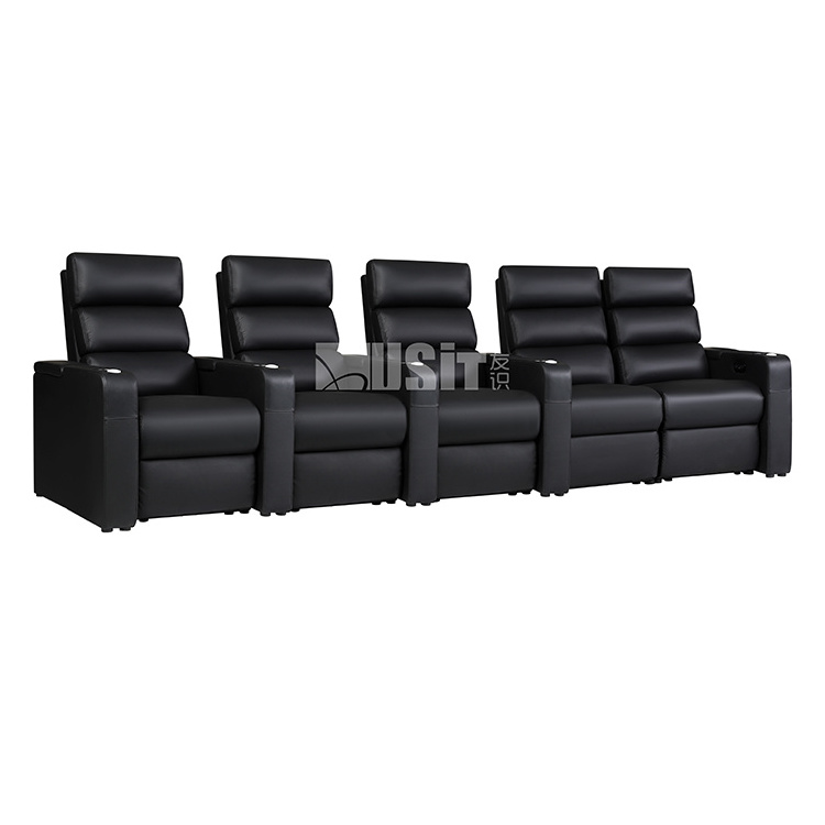 Black Leather Multifunctional Adjustable Electric sofa reclinable Chair Comfortable Recliner Sofa with Table Stand