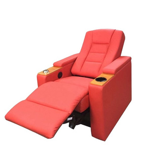 Leather Power Electric Home Theater Cinema Recliner Sofa Seating With Cup Holder And Table