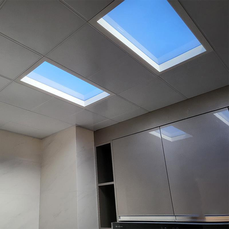 Recessed Square Artificial Blue Sky Light Led Ceiling Panel Virtual Circadian Ceiling Artificial Skylight