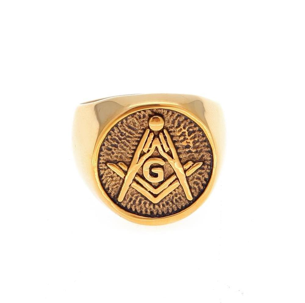 Wholesale Latest Design Freemason Symbol Masonic Unisex Brass Minimaliste Ring For Man Wedding Rings