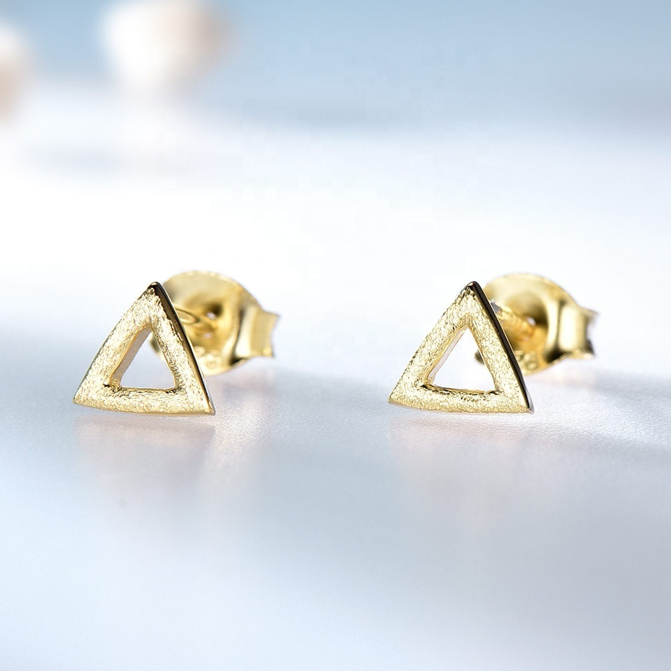 US Jewels Light Weight Gold Plating Stud Earrings Women 925 Sterling Silver, Vietnam Jewelry