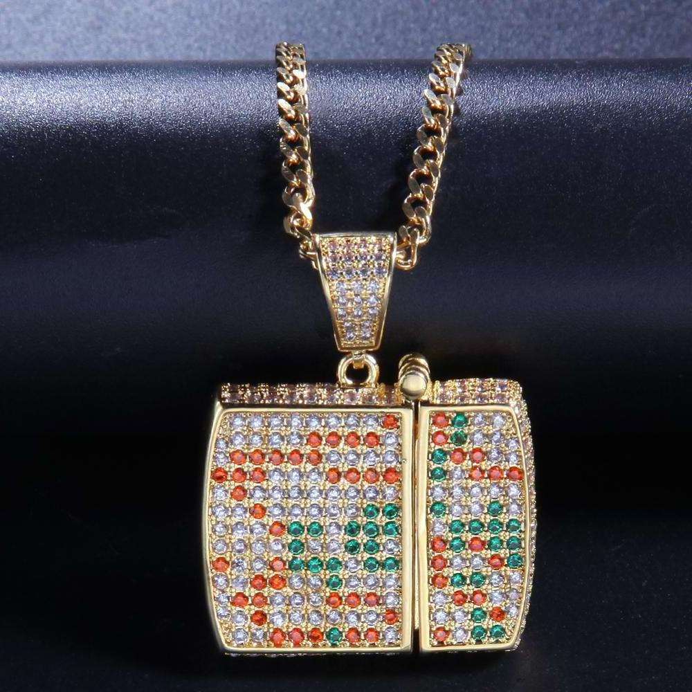 Wholesale Hip Hop Design 18k Gold Plated Jewelry Brass Chain Men Iced Out Cz Lighter Pendant Necklace