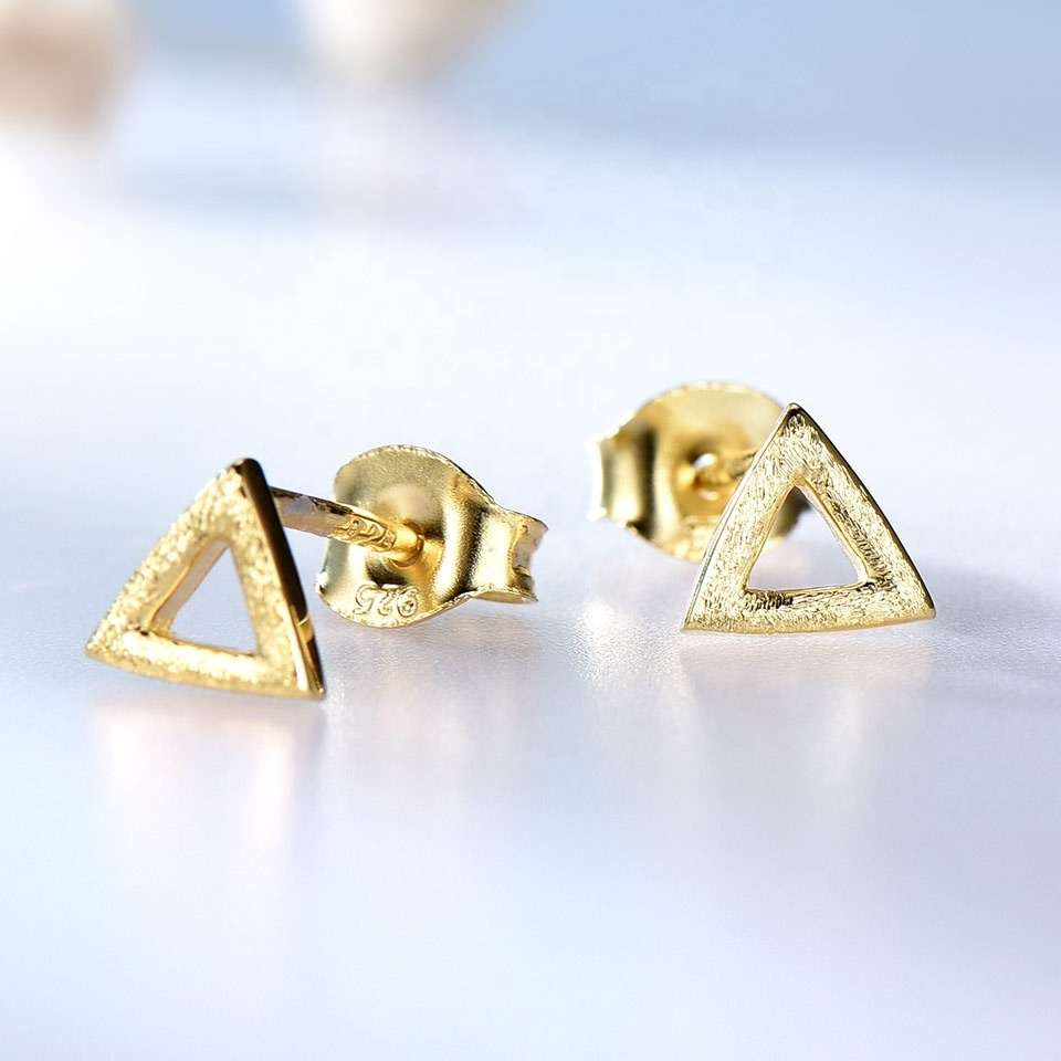 US Jewels Light Weight Gold Plating Stud Earrings Women 925 Sterling Silver, Vietnam Jewelry