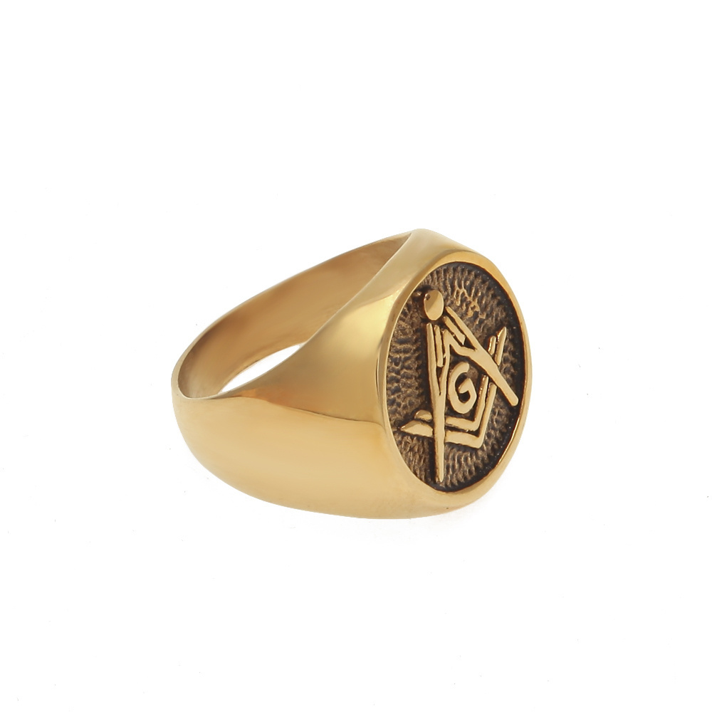 Wholesale Latest Design Freemason Symbol Masonic Unisex Brass Minimaliste Ring For Man Wedding Rings