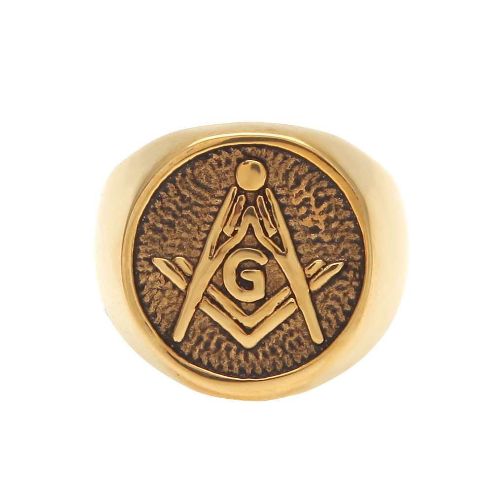 Wholesale Latest Design Freemason Symbol Masonic Unisex Brass Minimaliste Ring For Man Wedding Rings