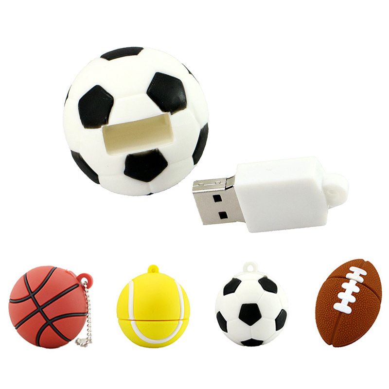 Ball 128GB Pendrive 4GB 16GB 32GB 8GB 64GB Memoria usb 2.0 key 256 32 gb Football Basketball USB Flash drive 500GB U Disk Stick