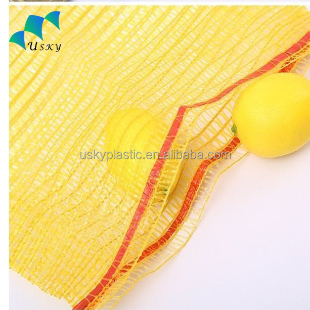 HDPE single raschel bags 15kg PE knitted net bag for onions and potatoes