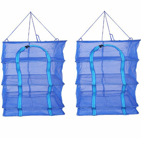 Dryer Mesh Hanging Net 3 Layer Hanging Drying Fish Net Foldable Hanging Mesh Dryer with Zipper for Buds Fruits Vegetables Fish