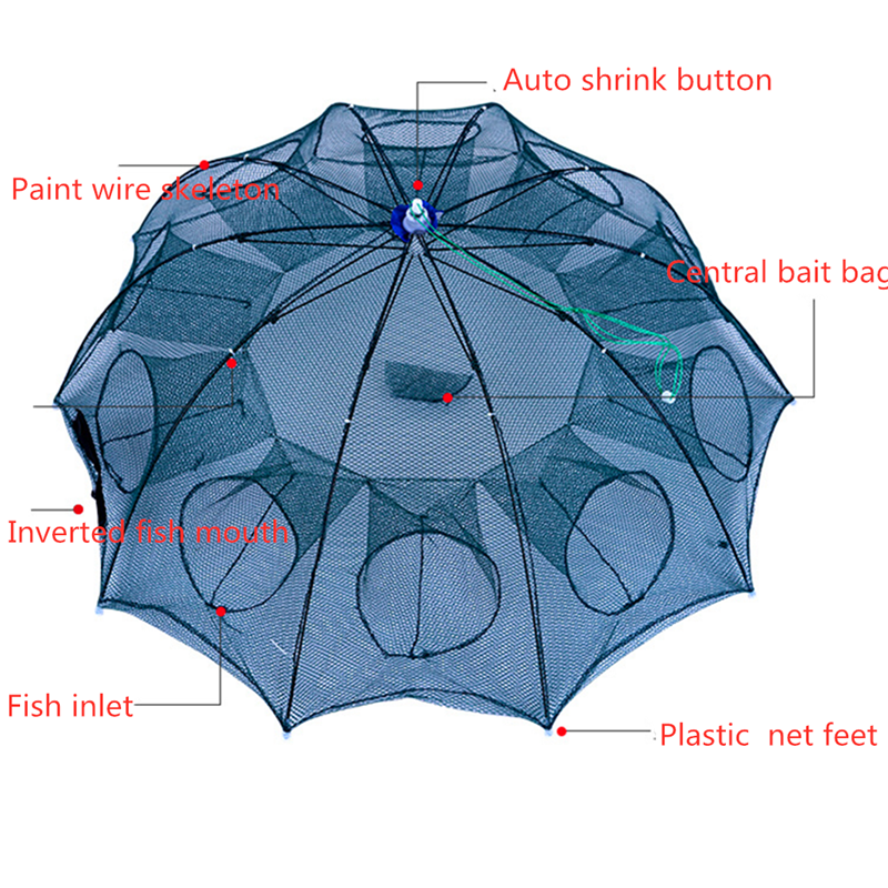 Galvanized bracket umbrella cage fish trap net