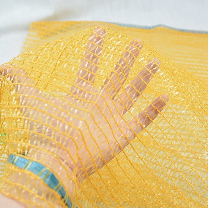 china supplier customized knitted plastic yellow pe raschel mesh net bags